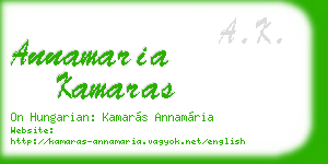 annamaria kamaras business card
