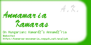 annamaria kamaras business card